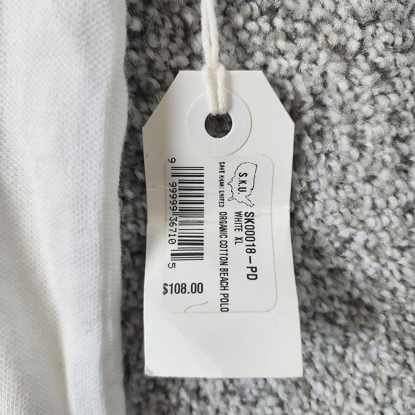 Save Khaki United Polo Shirt Mens Xl White Organic Cotton Beach Made Usa Tagless — image 4 of 8